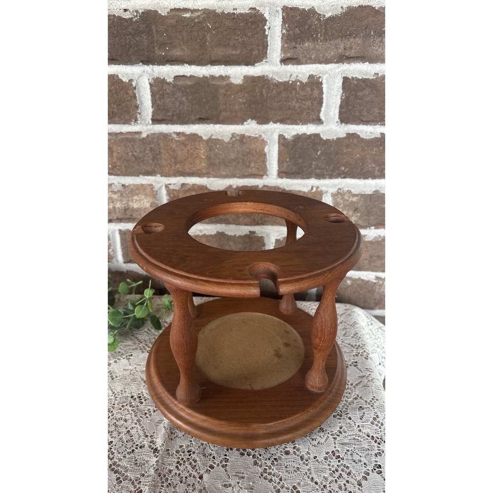Vintage Goodwood Genuine Teak Wood Wine Bottle Stand Holder & Glass Caddy MCM